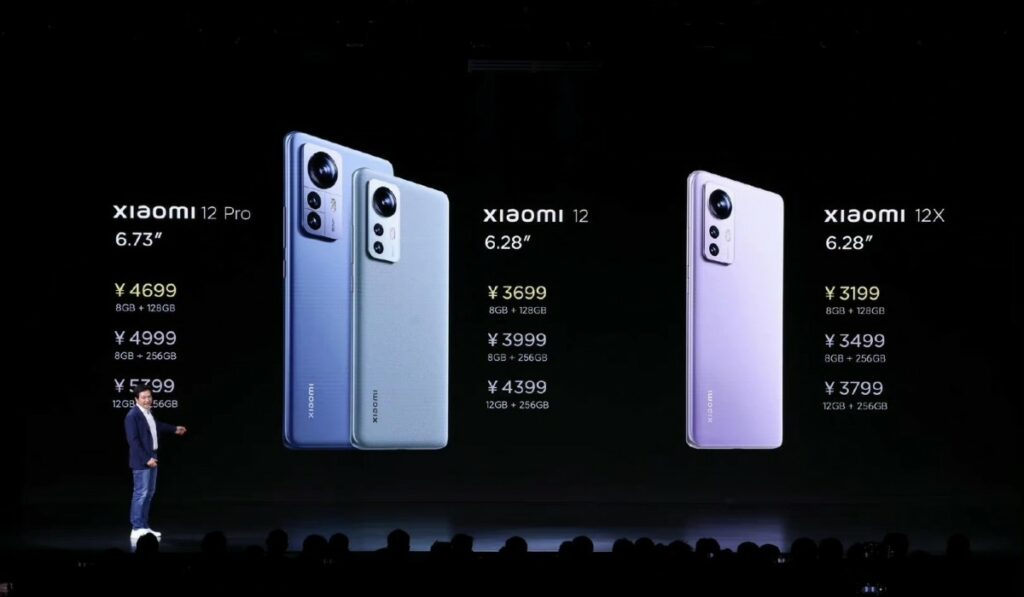 Cena chytrých telefonů Xiaomi 12, Xiaomi 12 Pro a Xiaomi 12X