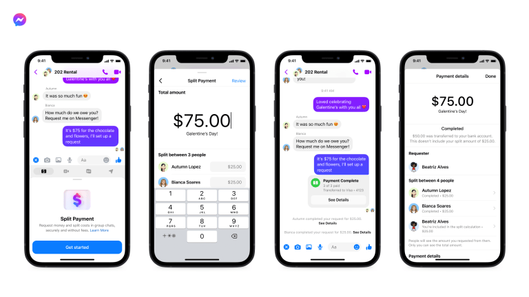 Messenger přináší možnost rozdělených plateb přímo v chatu.