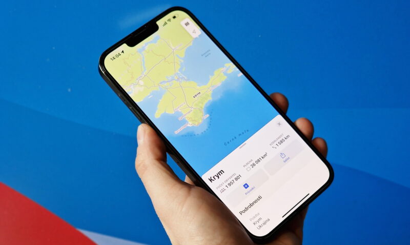 Apple Mapy ukazují Krym jako součást Ukrajiny