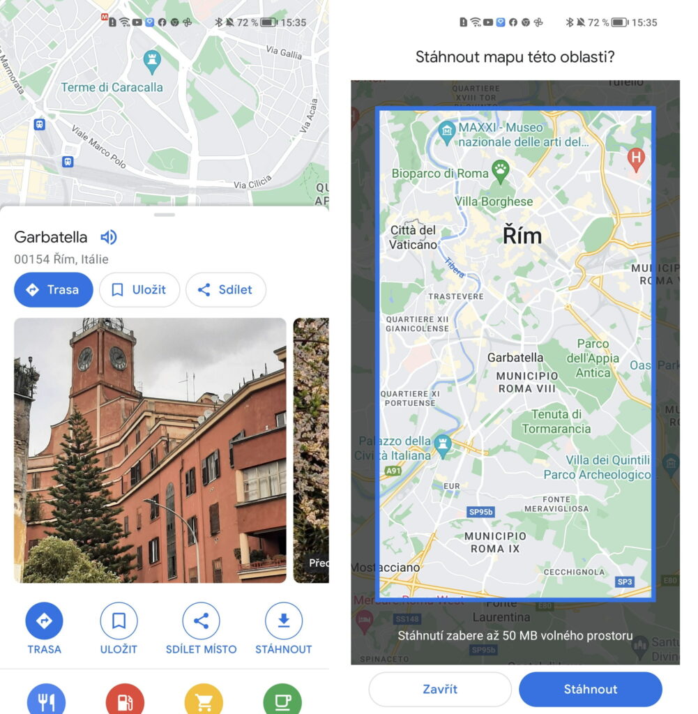 Mapy Google Offline